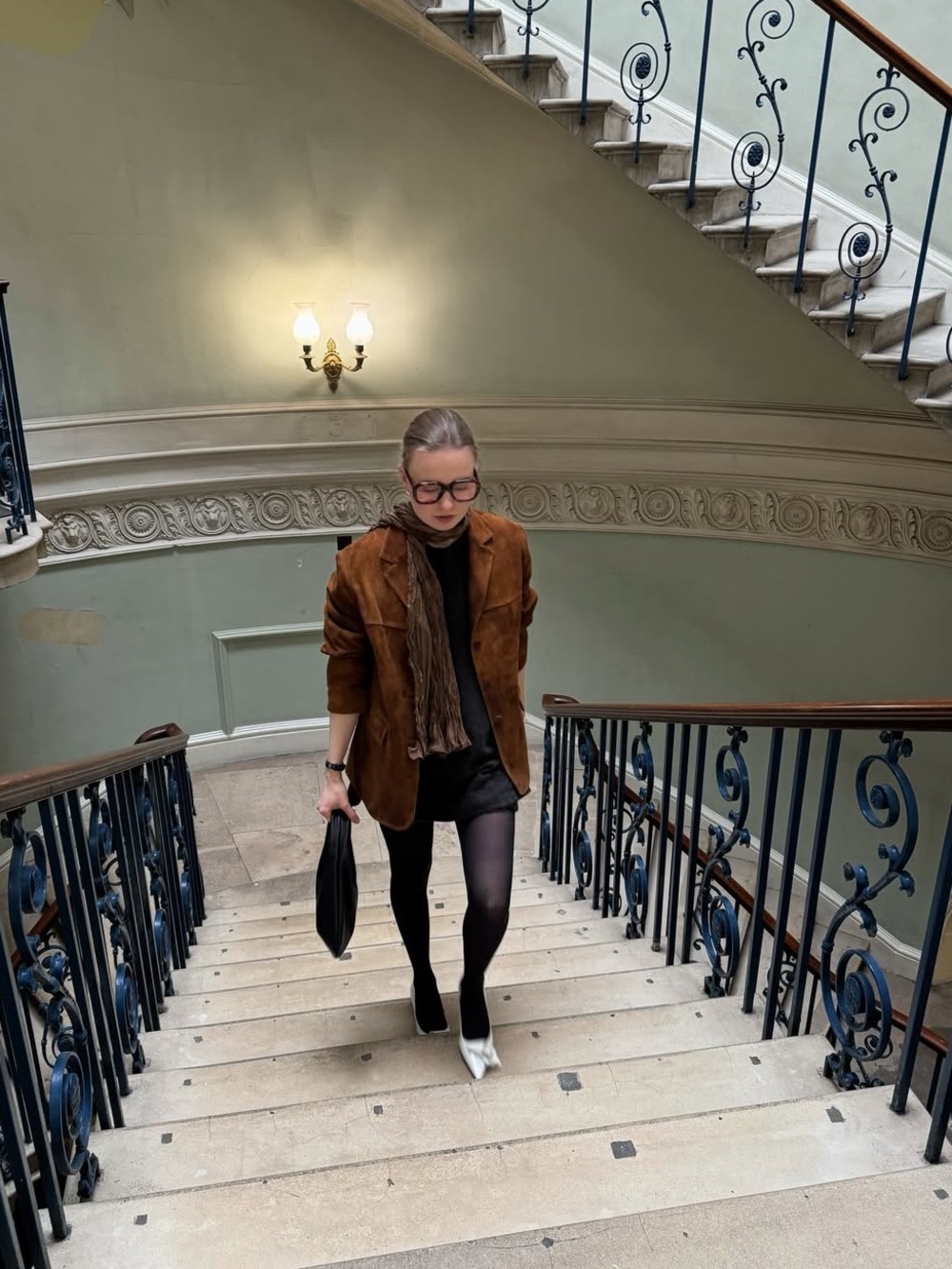 Mango selection leather Oversized Brown Suede Blazer - Picture 15 of 16